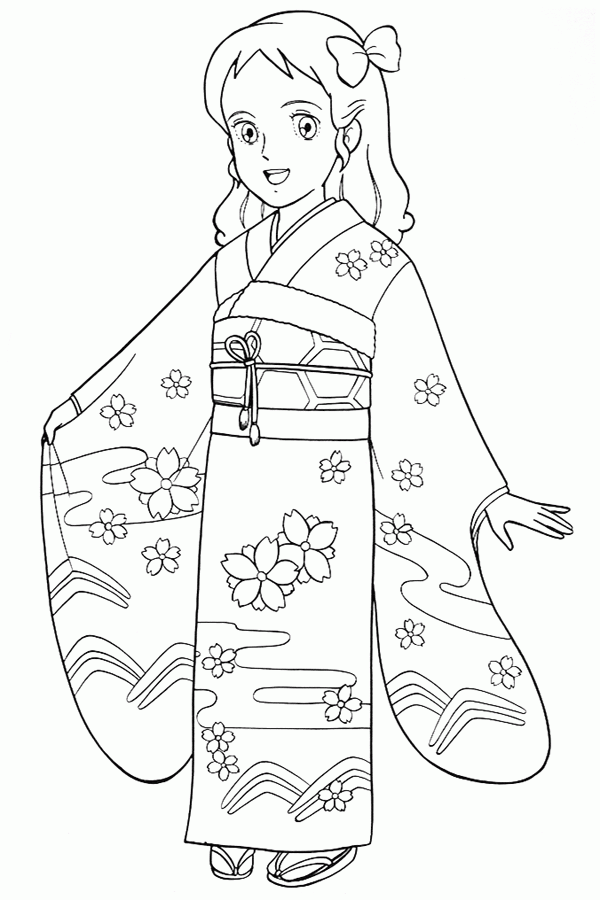 Japońska dziewczynka w kimono