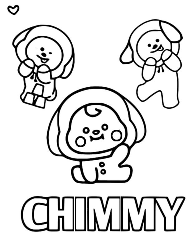 Chimmy z BT21 - Kolorowanka do Druku dla Dzieci i Dorosłych