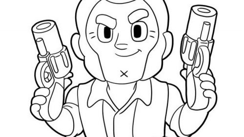 Kolorowanka do Druku: Odważny Bohater z Dwoma Pistoletami - Kreatywna Zabawa dla Dzieci