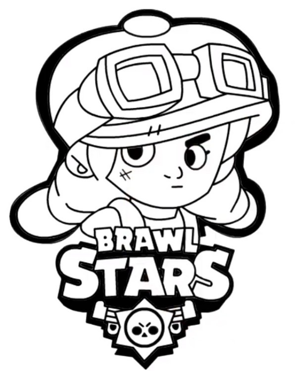 Kolorowanka Jessie z Brawl Stars – Pobierz i Koloruj