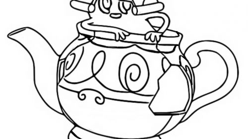 Kolorowanka Dzbanek do Herbaty z Postacią - Kreatywna Zabawa dla Każdego