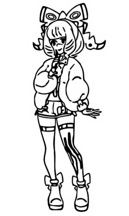 Kolorowanka Stylowej Postaci z Kokardą - Pobierz i Koloruj