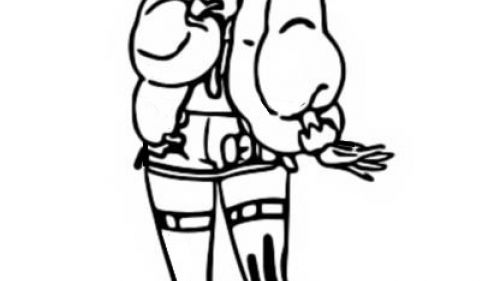 Kolorowanka Stylowej Postaci z Kokardą - Pobierz i Koloruj