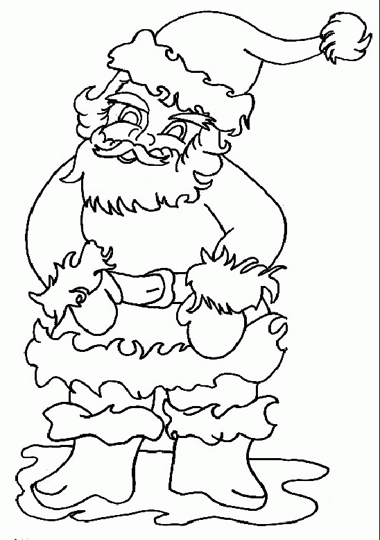 Święty Mikołaj w Szarym Stroju - Kolorowanka do Druku na Święta