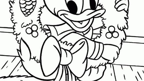 Wesoły Kaczorek z Wiankiem - Świąteczna Kolorowanka do Druku