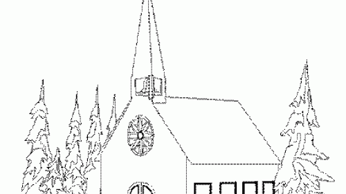 Magiczna Zimowa Kolorowanka z Kościołem i Gwiazdą