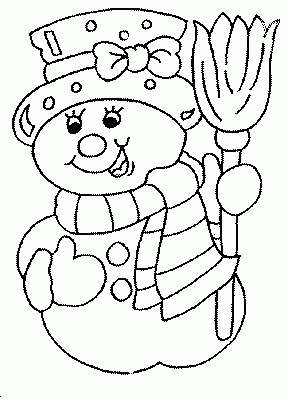 Uśmiechnięty Bałwanek - Kolorowanka do Druku na Zimowe Dni