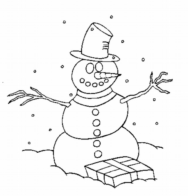 Świąteczny Bałwanek do Kolorowania - Pobierz i Drukuj